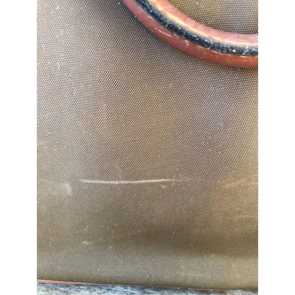 Vintage Lark Canvas Leather Tote Bag Brown Stripe Travel Duffle
